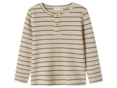 Moerkeblaa stribet bluser fra Name It med knaplukning 132471274 navy blazer